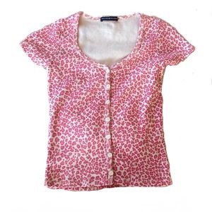 Brandy Melville Rare Pink Leopard Zelly Top *NEW CONDITION*